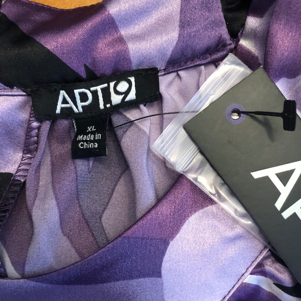 Apt.9 Purple Floral Print Sequins Tank Blouse - Picture 7 of 10